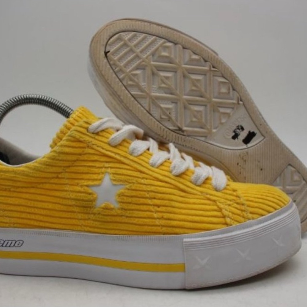 Rare Converse X Mademe One Star Women's Size 6 Bright Yellow Platforms